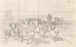 Flock med herde av Conrad Bühlmayer