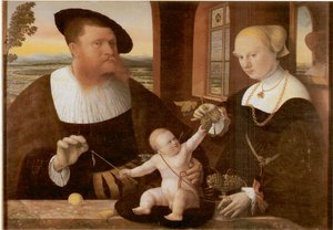 Dubbelporträtt av Justinianus von Holzhausen och hans hustru Anna, född Fürstenberg av Conrad Faber von Kreuznach