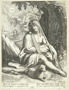 Johannes Döparen i öknen av Conrad Goltzius