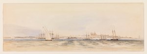 Montevideos hamn, ca 1878 (akvarell)