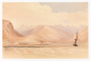 Undersökningsfartyget HMS "Beagle" i Beaglekanalen, Sydamerika
