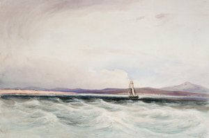Undersökningsfartyget HMS "Beagle" på väg in i Berkeley Sound, Falklandsöarna