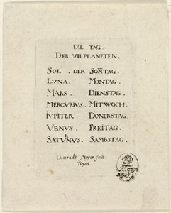 Titelsida, från Der VII Planeten av Conrad Meyer