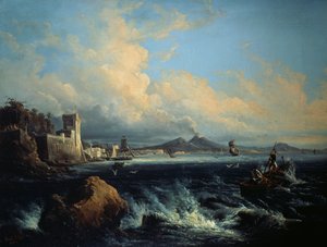 Neapel sett från Posillipo (olja på duk)