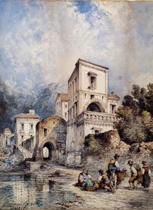 Utsikt över Amalfi (akvarell)
