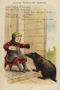 Nursery rim: Little Tradja Of Norway (chromolitho) av Constance Haslewood