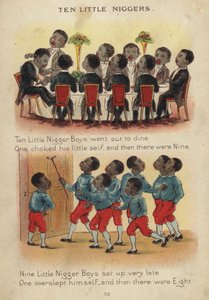 Nursery rim: Tio små svarta barn (chromolitho)