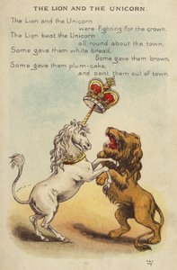 Nursery rim: The Lion And The Unicorn (chromolitho)