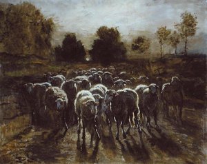 Flock of Sheep, eller The Return of the Flock (olja på duk)