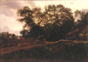 The Edge of the Forest, sent 1830-tal (olja på duk) av Constant Emile Troyon