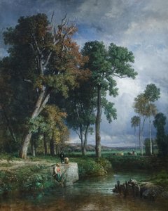 Fiskarna, ca 1850 (olja på duk) av Constant Emile Troyon