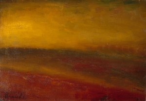 Sunset Landscape (olja på duk)