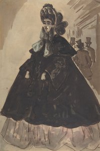 A Lady in a Bonnet and Coat, 1800-talet.