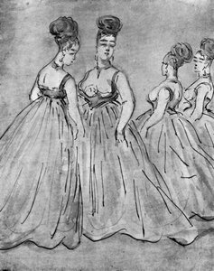 Fyra damer, 1800-talet, 1930 av Constantin Guys