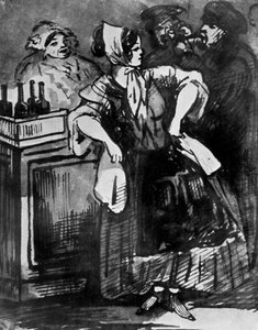 Le Comptoir, 1800-talet, 1930. av Constantin Guys
