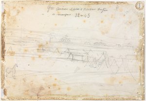 Krigslägerscen (verso) av Constantin Guys