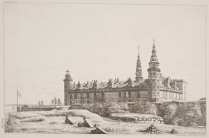 Danska: Kronborg sett från nordvästra sidan av Constantin Hansen