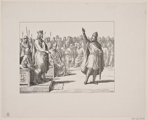 Illustration för Svend Grundtvig, "Marsk Stig: Dansk folkvisa från 1200-talet", 1861 av Constantin Hansen