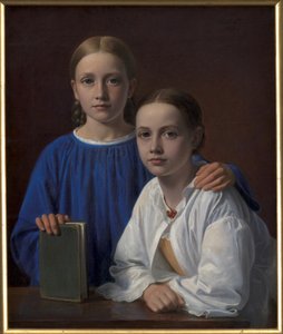Meta Magdalene Hammerich och Konstnärens dotter Kristiane Konstantin Hansen av Constantin Hansen