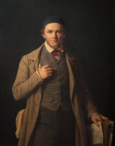Porträtt av Gottlieb Bindesbøll av Constantin Hansen