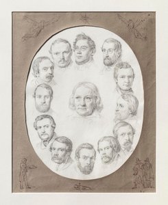Thorvaldsen bland landsmän julafton 1841 i Rom av Constantin Hansen