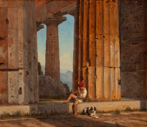 Utsikt över Poseidontemplet i Paestum