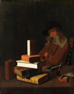 Den sovande studenten, 1663 av Constantin Verhout or Voorhout