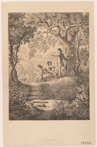 En teckningslektion, 1865 (recto of 375816) av Constantine Hertzberg
