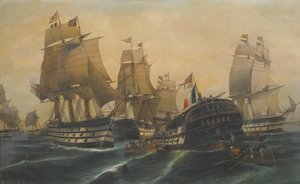 Slaget vid Trafalgar av Constantinos Volanakis