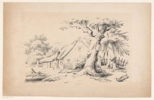 Gård och två träd The Landscape (serietitel) av Constantinus Cornelis Huysmans