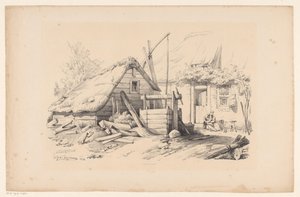 Gård med brunn The Landscape (serietitel) av Constantinus Cornelis Huysmans