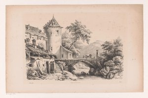Hus och bro i bergslandskap The Landscape (serietitel)
