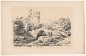 Landskap med fästning och bro The Landscape (serietitel) av Constantinus Cornelis Huysmans
