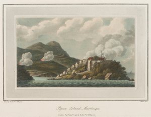 Pigeon Island i Martinique. Litografi (56,6x43,4 cm), av Reverend Cooper Willyams (1762-1816)