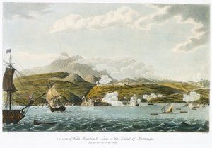 Sydvästlig vy över Fort Bourbon och Fort Louis (Fort Saint Louis), på Martinique, 5 februari - 22 mars
