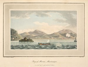 Bay of Maran, Martinique, illustration från "En redogörelse för kampanjen i Västindien" av pastor Cooper Willyams, litografi av S. Alken, pub. London 1796