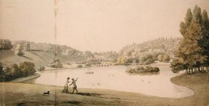 Stourhead, ca 1780 (akvarell och penna på papper)