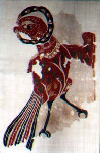 Tyg med örnar (linne och ull) av Coptic