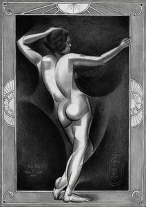 Art déco-nakenfigur av Corné Akkers