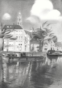 Speglingar i stadens kanal av Corné Akkers