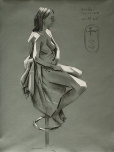 Studie av en draperad figur av Corné Akkers