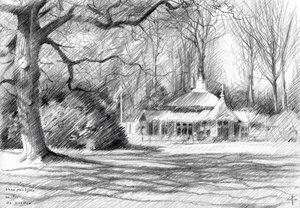 Skiss av parkpaviljongen av Corné Akkers