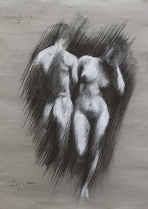 Sensuell skiss av ett par av Corné Akkers