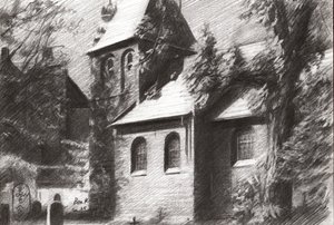 En ensam figur på kyrkogården av Corné Akkers