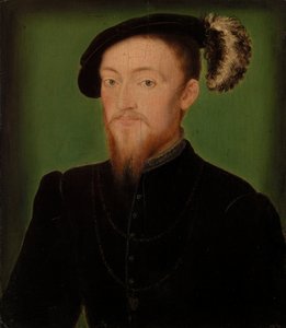 Man med en fjäder i hatten