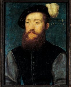 Porträtt av Charles de Cosse, greve av Brissac (Cosse-Brissac) Trämålning av Corneille De Lyon (Corneille de La Haye) (1500/1510-1574)