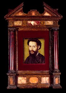 Porträtt av Clement des Marets dit Marot (1496-1544) fransk poet. Målning av Corneille De Lyon (Corneille de Haag) (1500/1510-1574) Sön. 0,12 x 0,10 m. 1500-talet.