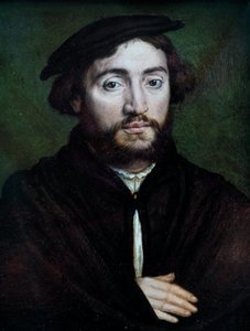 Porträtt av Pierre Aymeric, köpman i Saint-Flour Målning på trä av Corneille De Lyon (Corneille de La Haye) (1500/1510-1574)