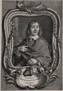 Porträtt av Philips Wouwerman eller Philippus Wouwermans 1619-1668 holländsk målare - gravyr av Nicolas-Gabriel Dupuis efter Cornelis Visscher av Cornelis (after) Visscher