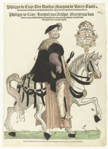 Porträtt av Philip de Croy till häst